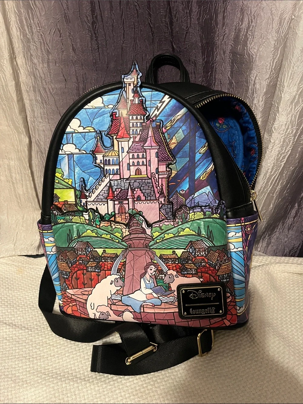 Disney Castle Stained-Glass Mini Backpack - Black, Blue, Pink, Green